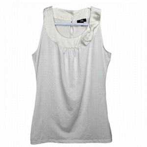 Chic By Jacob Ivory Sleeveless Top With Bow On The Side Size Small